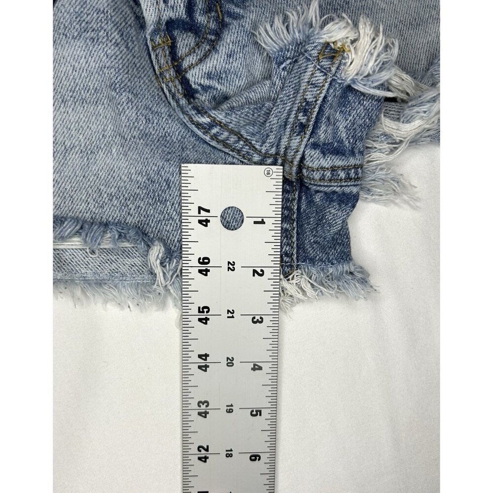 PacSun High Rise Festival Shorts Womens XS 26 Cute Summer Distressed Light Denim - Picture 6 of 16